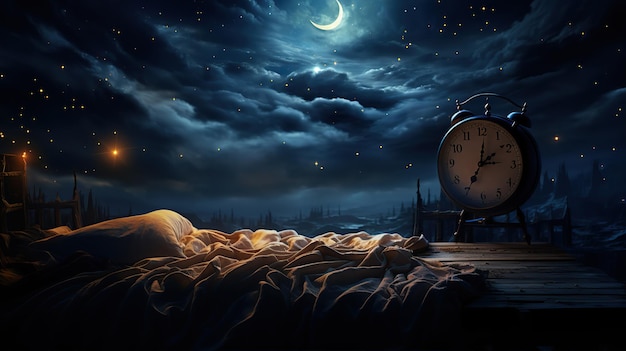 Insomnia Moonlit sky cama y reloj