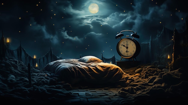 Insomnia Moonlit sky cama y reloj