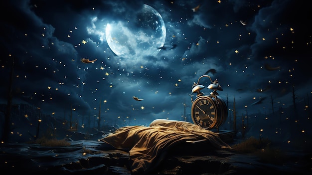 Insomnia Moonlit sky cama y reloj