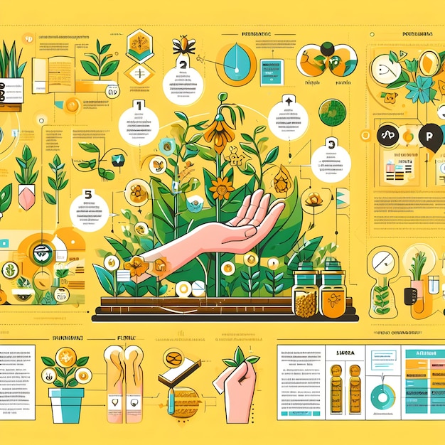 Inspiração infográfica sobre a planta Pimpinella pruatjan