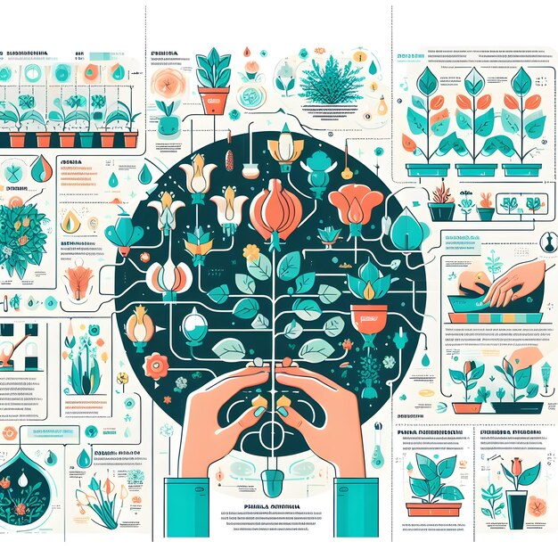 Inspiração infográfica sobre a planta Pimpinella pruatjan