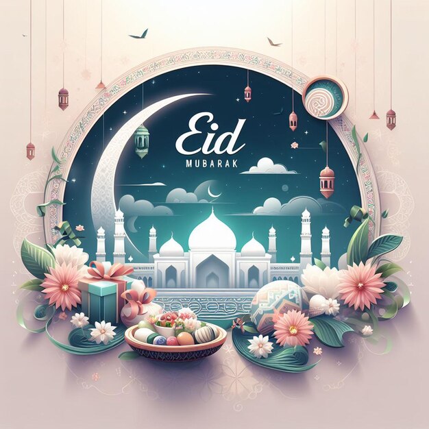 inspiración para el cartel de Eid Mubarak