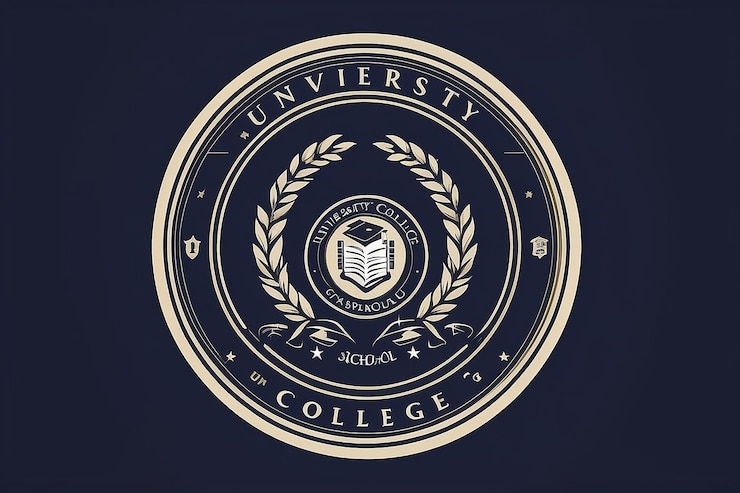 Foto inspiración para el diseño del logotipo del campus de la universidad de posgrado template de diseño de emblema para la escuela