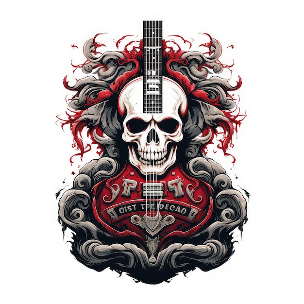 Inspiración en el diseño del logotipo de Skull Punk rockelemento de diseño para el logotipopóstertarjetabenneremblemacamiseta AI Generativo