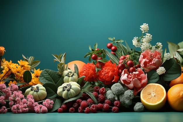 Inspiración de la naturaleza vida muerta de verduras y frutas desentrañar los secretos de la salud