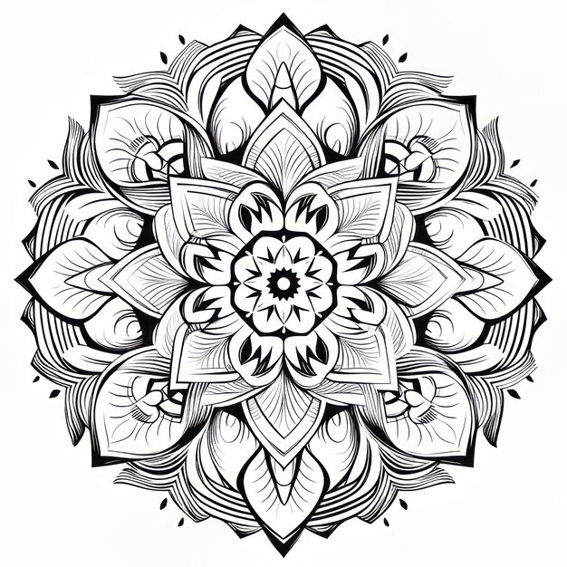 Inspiradora serenidad expresiva HOPEMANDALA Experiencia de colorear en blanco y negro