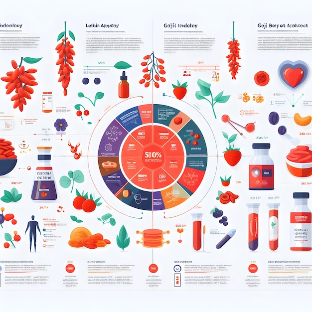 Foto inspirations-infografik über einen goji-beere-extrakt ein superfood-spotlight