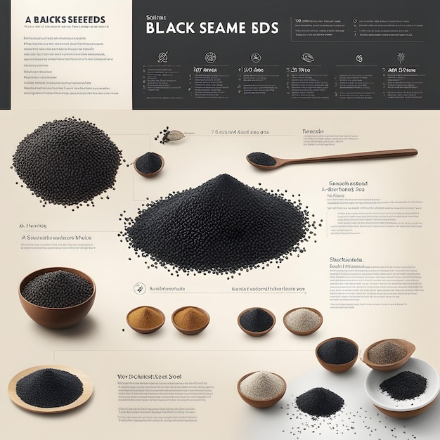 Inspirations-Infografik über schwarze Sesamkörner