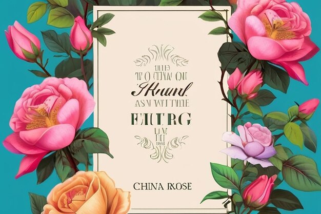 Inspiratives Poster-Design der chinesischen Rose