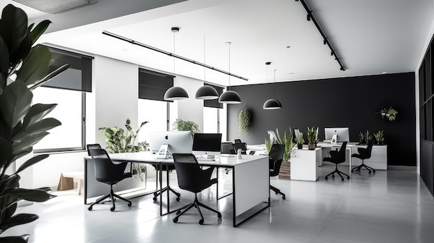 Foto inspirierende büroeinrichtung im minimalistischen stil generative ai aig 31
