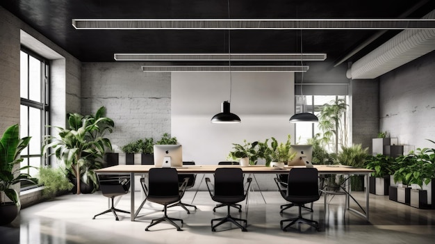Inspirierende Innenarchitektur für Büros im minimalistischen Stil Generative KI AIG 31
