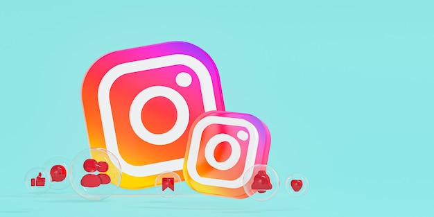 Instagram Acrylglas ig Logo und Social Media Icons mit Kopierraum