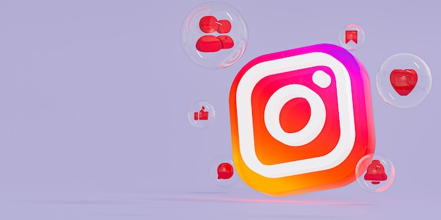 Instagram Acrylglas ig Logo und Social Media Icons mit Kopierraum