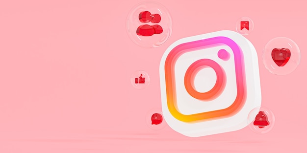 Instagram acrylglas ig logo und social media icons mit kopierraum