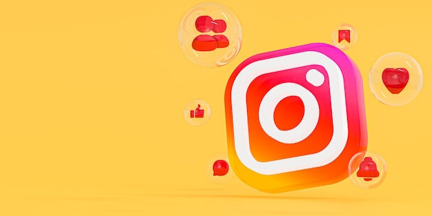 Foto instagram acrylglas ig logo und social media icons mit kopierraum