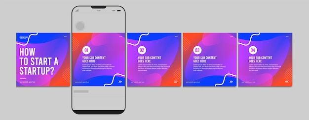 Foto instagram carousel template e social media post layout design conjunto de negócios carousel post