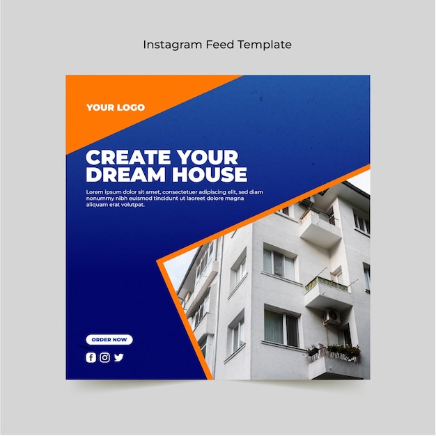 Foto instagram feed dream home template (template do feed do sonho do instagram)