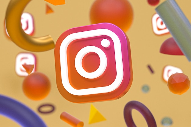 Instagram ig-Logo auf abstraktem Geometriehintergrund