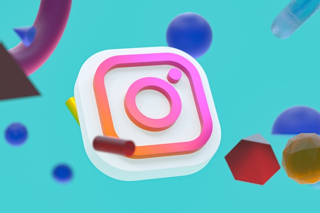 Instagram ig Logo auf abstraktem geometrischem Hintergrund