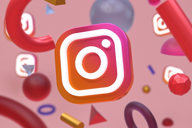 Instagram ig Logo auf abstrakter Geometrie