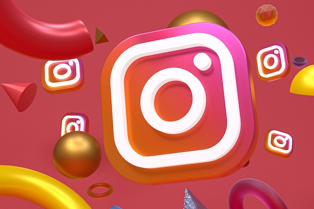 Instagram ig Logo auf abstrakter Geometrie