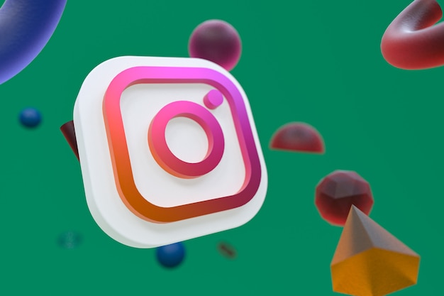 Instagram ig logo mit geometrieelementen