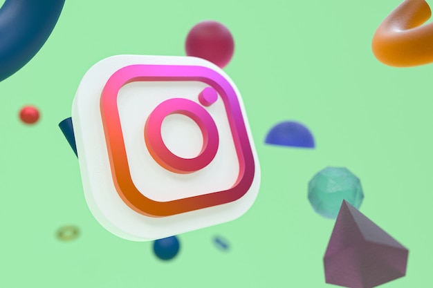 Instagram-Logo auf abstraktem Geometriehintergrund