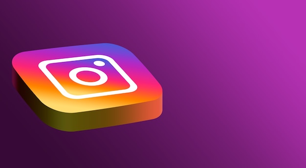 Instagram Logo minimales Design 3d