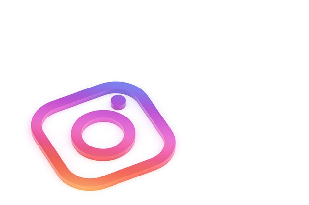 Instagram Minimal Logo 3D Rendering Nahaufnahme für Design Hintergrund Vorlage