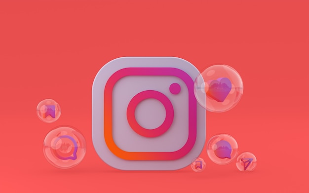 Instagram-Symbol auf dem Bildschirm Smartphone oder Handy 3D-Rendering