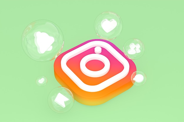 Instagram-Symbol auf dem Bildschirm Smartphone oder Handy 3D-Rendering