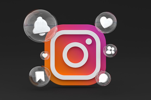 Instagram-Symbol auf dem Bildschirm Smartphone oder Handy 3D-Rendering