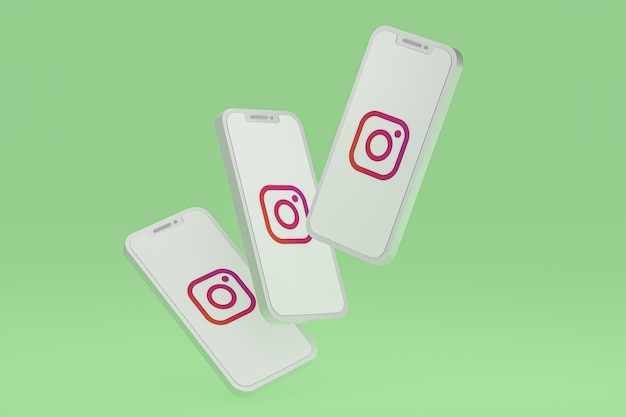 Instagram-Symbol auf dem Bildschirm Smartphone oder Handy 3D-Rendering