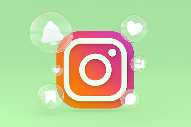 Instagram-Symbol auf dem Bildschirm Smartphone oder Handy 3D-Rendering