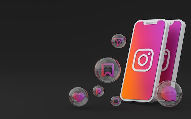 Instagram-Symbol auf dem Bildschirm Smartphone oder Handy und Instagram-Reaktionen lieben es zu rendern