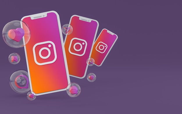 Instagram-Symbol auf dem Bildschirm Smartphone oder Handy und Instagram-Reaktionen lieben es zu rendern