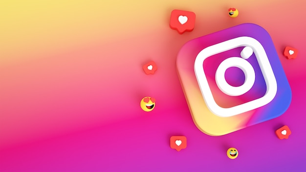 Instagram-Symbolhintergrund mit Kopierraum