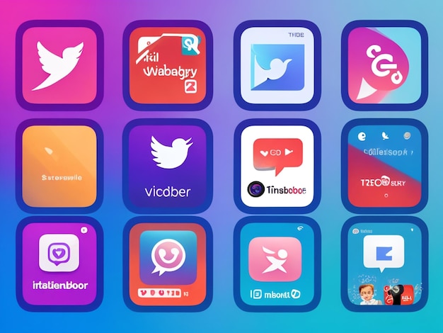 Foto instagram tiktok facebook whatsapp twitter telegram y los banners de las aplicaciones viber en una pantalla de teléfono