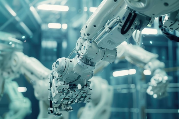 Instalação de robótica de alta tecnologia com aprendizagem de máquina avançada para produção em massa