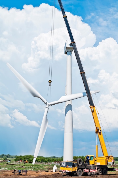 Instalação de turbina eólica