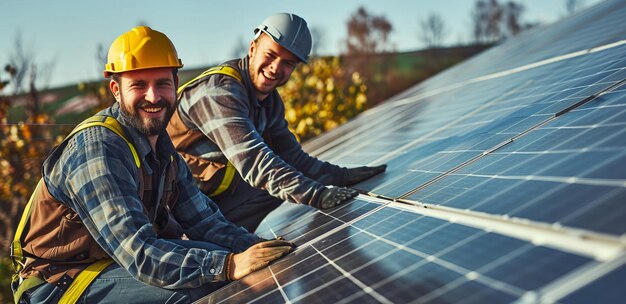 Instalación de una célula solar en un techo Paneles solares en el techo