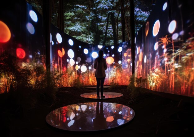 Una instalación de fotografía inspirada en el arte de un sendero natural transformado en un arte inmersivo