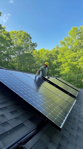 Instalación de paneles solares en el techo