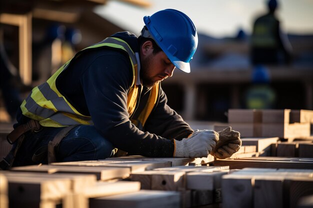 Installation flexibler Dächer auf Rahmenhäusern Arbeiten im Gange Reportage Shot