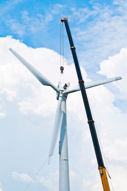 Foto installation von windkraftanlagen