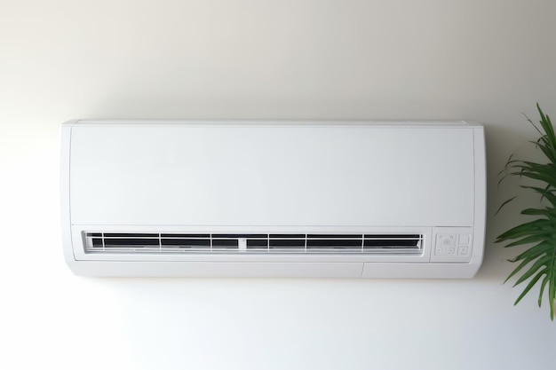 Installation weißer Klimaanlage weißer Wandhintergrund