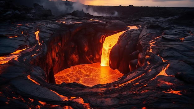 Instantâneo de lava em chamas IA generativa