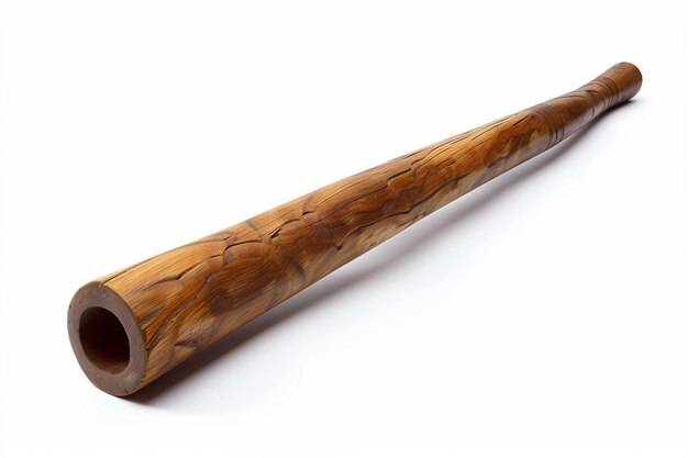 Instrumento de Didgeridoo em fundo branco