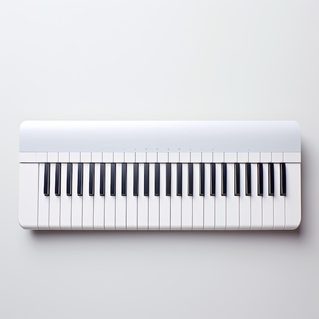 Instrumento de teclado branco minimalista