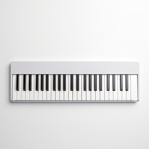 Instrumento de teclado branco minimalista